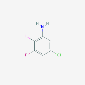 5-Chloro-3-fluoro-2-iodoaniline chemical structure (CAS 2092184-10-4)