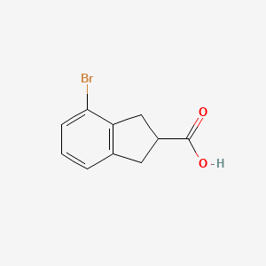4-Bromo-2,3-dihydro-1H-indene-2-carboxylic acid chemical structure (CAS 209224-95-3)