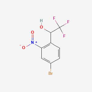 1-(4-Bromo-2-nitrophenyl)-2,2,2-trifluoroethan-1-ol chemical structure (CAS 2092313-22-7)