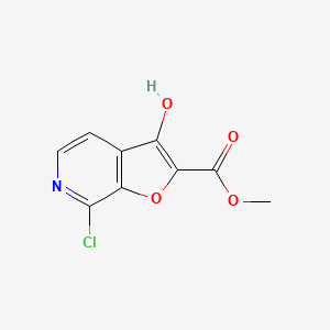 Methyl 7-chloro-3-hydroxyfuro[2,3-c]pyridine-2-carboxylate chemical structure (CAS 2092454-17-4)