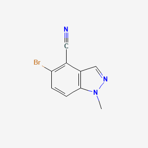 5-Bromo-1-methyl-1H-indazole-4-carbonitrile chemical structure (CAS 2092546-07-9)
