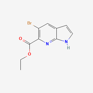 Ethyl 5-bromo-1H-pyrrolo[2,3-b]pyridine-6-carboxylate chemical structure (CAS 2092721-71-4)