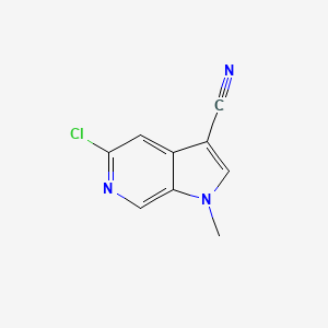 5-Chloro-1-methyl-1H-pyrrolo[2,3-c]pyridine-3-carbonitrile chemical structure (CAS 2092824-54-7)