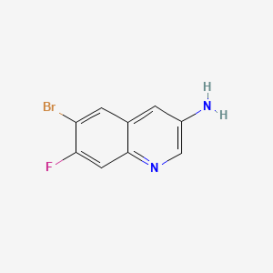 6-Bromo-7-fluoroquinolin-3-amine chemical structure (CAS 2092836-06-9)