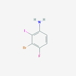 3-Bromo-4-fluoro-2-iodoaniline chemical structure (CAS 2092868-73-8)