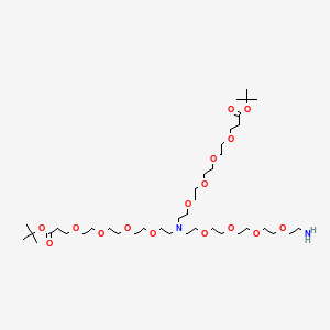 Di-tert-butyl 16-(14-amino-3,6,9,12-tetraoxatetradecyl)-4,7,10,13,19,22,25,28-octaoxa-16-azahentriacontanedioate chemical structure (CAS 2093153-97-8)