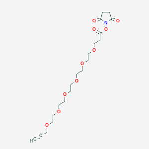 2,5-Dioxopyrrolidin-1-yl 4,7,10,13,16,19-hexaoxadocos-21-yn-1-oate chemical structure (CAS 2093153-99-0)