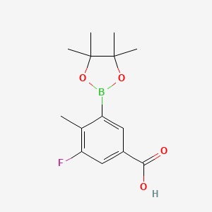 3-Fluoro-4-methyl-5-(4,4,5,5-tetramethyl-1,3,2-dioxaborolan-2-yl)benzoic acid chemical structure (CAS 2093221-12-4)