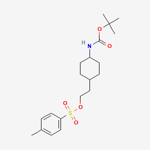 2-(Trans-4-((tert-butoxycarbonyl)amino)cyclohexyl)ethyl 4-methylbenzenesulfonate chemical structure (CAS 2093293-77-5)