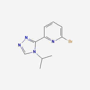 2-Bromo-6-(4-isopropyl-4H-1,2,4-triazol-3-yl)pyridine chemical structure (CAS 2093329-79-2)