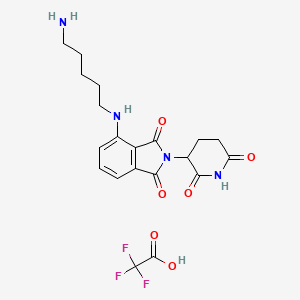4-((5-Aminopentyl)amino)-2-(2,6-dioxopiperidin-3-yl)isoindoline-1,3-dione 2,2,2-trifluoroacetate chemical structure (CAS 2093386-40-2)