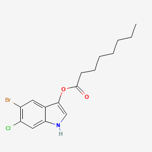 5-Bromo-6-chloro-1H-indol-3-yl octanoate chemical structure (CAS 209347-94-4)