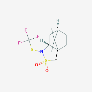 (3aS,6R,7aR)-8,8-Dimethyl-1-((trifluoromethyl)thio)hexahydro-1H-3a,6-methanobenzo[c]isothiazole 2,2-dioxide chemical structure (CAS 2094737-51-4)