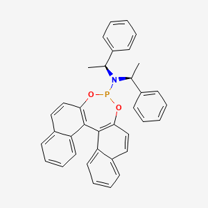 (11bS)-N,N-Bis[(1S)-1-phenylethyl]dinaphtho[2,1-d:1',2'-f][1,3,2]dioxaphosphepin-4-amine chemical structure (CAS 209482-27-9)