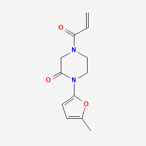 4-Acryloyl-1-(5-methylfuran-2-yl)piperazin-2-one chemical structure (CAS 2094893-05-5)