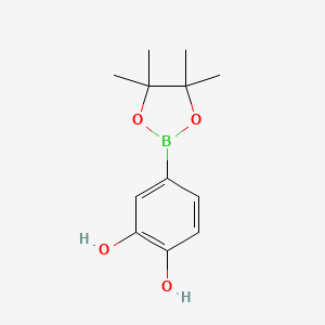 4-(4,4,5,5-Tetramethyl-1,3,2-dioxaborolan-2-yl)benzene-1,2-diol chemical structure (CAS 2095372-76-0)