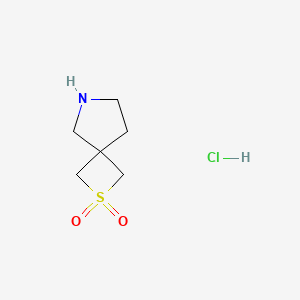 2-Thia-6-azaspiro[3.4]octane 2,2-dioxide hydrochloride chemical structure (CAS 2095411-01-9)