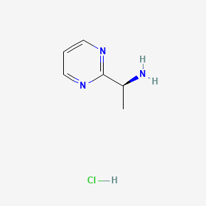 (S)-1-(Pyrimidin-2-yl)ethan-1-amine hydrochloride chemical structure (CAS 2095456-37-2)