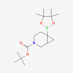 tert-Butyl 6-(4,4,5,5-tetramethyl-1,3,2-dioxaborolan-2-yl)-3-azabicyclo[4.1.0]heptane-3-carboxylate chemical structure (CAS 2095495-27-3)