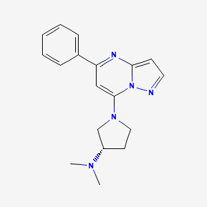(S)-N,N-Dimethyl-1-(5-phenylpyrazolo[1,5-a]pyrimidin-7-yl)pyrrolidin-3-amine chemical structure (CAS 2095596-11-3)