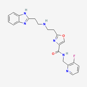 2-(2-((2-(1H-Benzo[d]imidazol-2-yl)ethyl)amino)ethyl)-N-((3-fluoropyridin-2-yl)methyl)oxazole-4-carboxamide chemical structure (CAS 2095668-10-1)