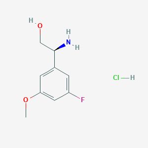 (S)-2-Amino-2-(3-fluoro-5-methoxyphenyl)ethan-1-ol hydrochloride chemical structure (CAS 2095692-22-9)