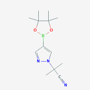 2-Methyl-2-(4-(4,4,5,5-tetramethyl-1,3,2-dioxaborolan-2-yl)-1H-pyrazol-1-yl)propanenitrile chemical structure (CAS 2095779-29-4)