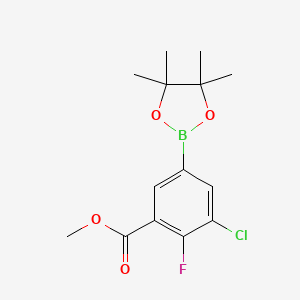 Methyl 3-chloro-2-fluoro-5-(4,4,5,5-tetramethyl-1,3,2-dioxaborolan-2-yl)benzoate chemical structure (CAS 2096329-94-9)