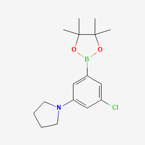 3-Chloro-5-pyrrolidinophenylboronic acid, pinacol ester chemical structure (CAS 2096331-84-7)