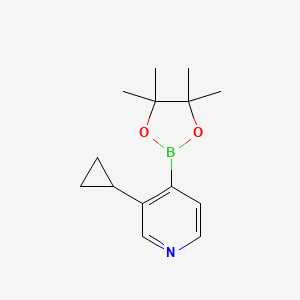 3-Cyclopropyl-4-(4,4,5,5-tetramethyl-1,3,2-dioxaborolan-2-yl)pyridine chemical structure (CAS 2096333-32-1)