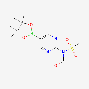 N-(Methoxymethyl)-N-(5-(4,4,5,5-tetramethyl-1,3,2-dioxaborolan-2-yl)pyrimidin-2-yl)methanesulfonamide chemical structure (CAS 2096333-95-6)