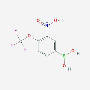 (3-Nitro-4-(trifluoromethoxy)phenyl)boronic acid chemical structure (CAS 2096333-99-0)