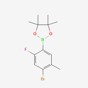 2-(4-Bromo-2-fluoro-5-methylphenyl)-4,4,5,5-tetramethyl-1,3,2-dioxaborolane chemical structure (CAS 2096334-00-6)