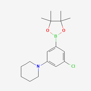 1-(3-Chloro-5-(4,4,5,5-tetramethyl-1,3,2-dioxaborolan-2-yl)phenyl)piperidine chemical structure (CAS 2096334-12-0)