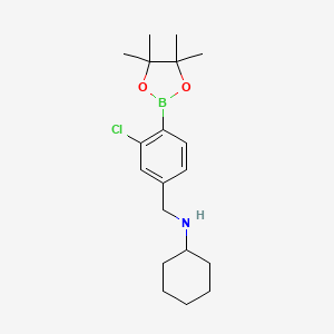N-(3-Chloro-4-(4,4,5,5-tetramethyl-1,3,2-dioxaborolan-2-yl)benzyl)cyclohexanamine chemical structure (CAS 2096334-42-6)