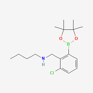 N-(2-Chloro-6-(4,4,5,5-tetramethyl-1,3,2-dioxaborolan-2-yl)benzyl)butan-1-amine chemical structure (CAS 2096334-51-7)