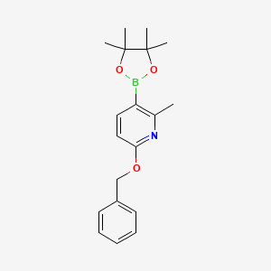 6-(Benzyloxy)-2-methyl-3-(4,4,5,5-tetramethyl-1,3,2-dioxaborolan-2-yl)pyridine chemical structure (CAS 2096337-41-4)