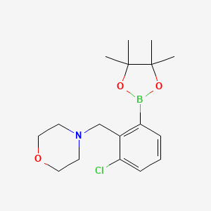 4-(2-Chloro-6-(4,4,5,5-tetramethyl-1,3,2-dioxaborolan-2-yl)benzyl)morpholine chemical structure (CAS 2096337-89-0)