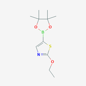 2-Ethoxy-5-(4,4,5,5-tetramethyl-1,3,2-dioxaborolan-2-yl)thiazole chemical structure (CAS 2096338-64-4)