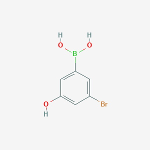 (3-Bromo-5-hydroxyphenyl)boronic acid chemical structure (CAS 2096341-66-9)