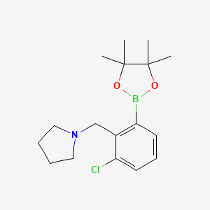 1-(2-Chloro-6-(4,4,5,5-tetramethyl-1,3,2-dioxaborolan-2-yl)benzyl)pyrrolidine chemical structure (CAS 2096341-78-3)