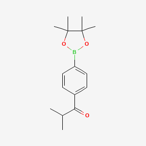 2-Methyl-1-(4-(4,4,5,5-tetramethyl-1,3,2-dioxaborolan-2-yl)phenyl)propan-1-one chemical structure (CAS 2096341-83-0)