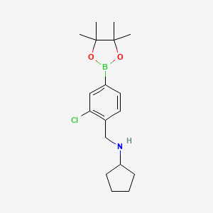 N-(2-Chloro-4-(4,4,5,5-tetramethyl-1,3,2-dioxaborolan-2-yl)benzyl)cyclopentanamine chemical structure (CAS 2096341-87-4)