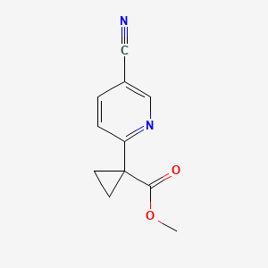 Methyl 1-(5-cyanopyridin-2-yl)cyclopropane-1-carboxylate chemical structure (CAS 2096442-74-7)