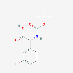 (R)-2-((tert-Butoxycarbonyl)amino)-2-(3-fluorophenyl)acetic acid chemical structure (CAS 209680-91-1)
