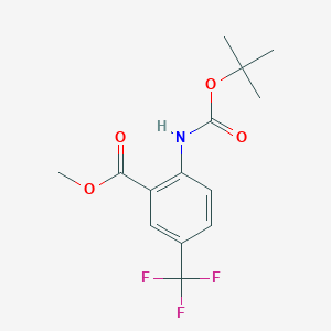 Methyl 2-((tert-butoxycarbonyl)amino)-5-(trifluoromethyl)benzoate chemical structure (CAS 209688-24-4)