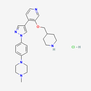 1-Methyl-4-(4-(4-(3-(piperidin-4-ylmethoxy)pyridin-4-yl)-1H-pyrazol-1-yl)phenyl)piperazine hydrochloride chemical structure (CAS 2096992-20-8)