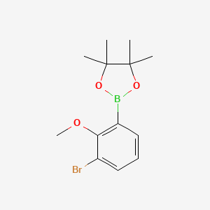 2-(3-Bromo-2-methoxyphenyl)-4,4,5,5-tetramethyl-1,3,2-dioxaborolane chemical structure (CAS 2096997-23-6)