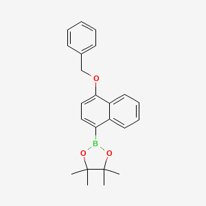 2-(4-(Benzyloxy)naphthalen-1-yl)-4,4,5,5-tetramethyl-1,3,2-dioxaborolane chemical structure (CAS 2096997-27-0)