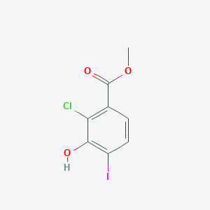 Methyl 2-chloro-3-hydroxy-4-iodobenzoate chemical structure (CAS 2097137-43-2)